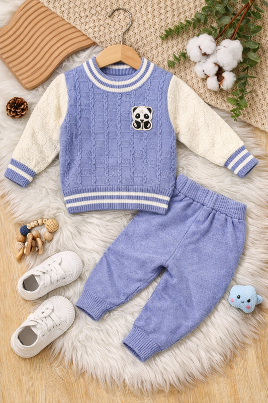 Winter Warm Quilted Baby Sweater & Pants Set