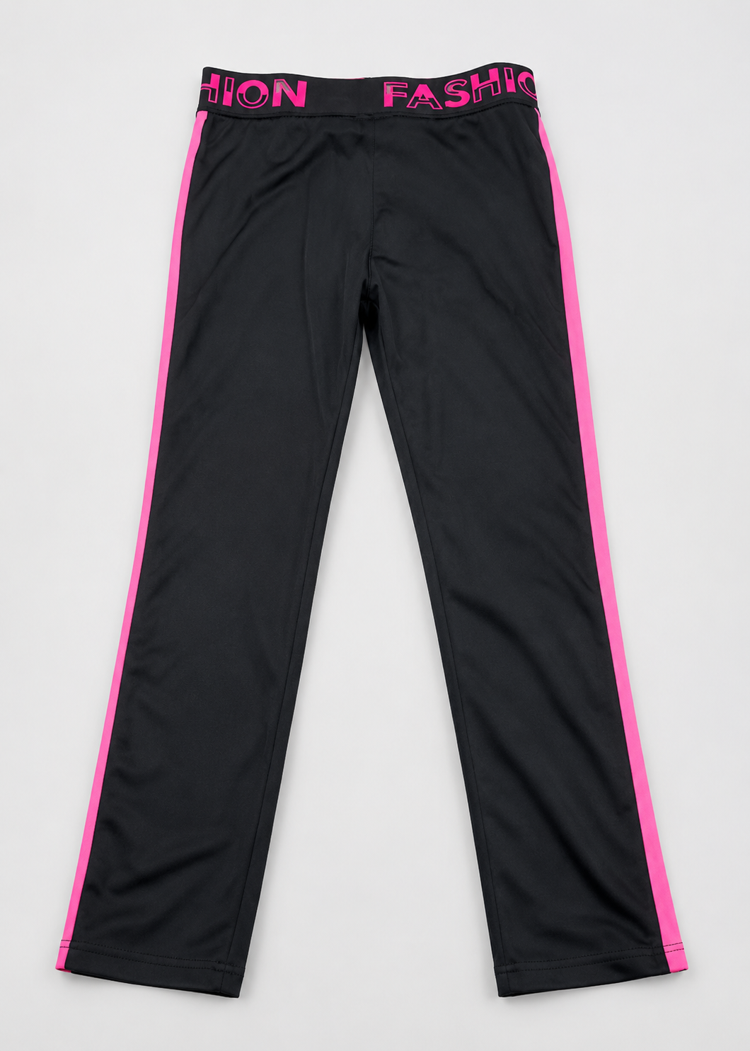 Girls Black trouser with Pink Side Stripes and Fashion Waistband