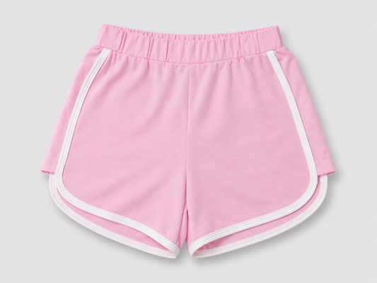 Shorts with White Trim & Elastic Waistband
