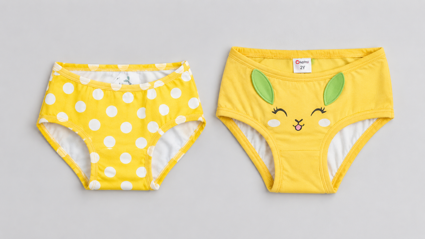 Baby/Toddler Underwear 2-Pack with Bunny & Polka Dot Designs