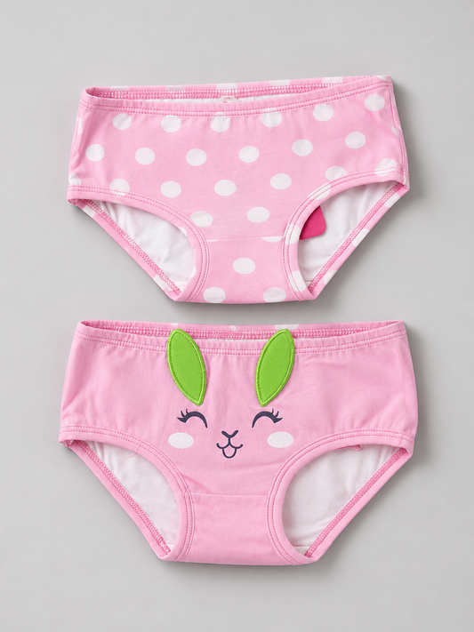 Underwear 2-Pack with Bunny & Polka Dot Designs