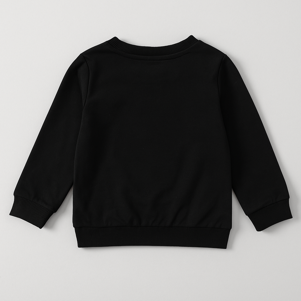 Kids Black Rib Cage & Heart Print Sweatshirt Candy Accent