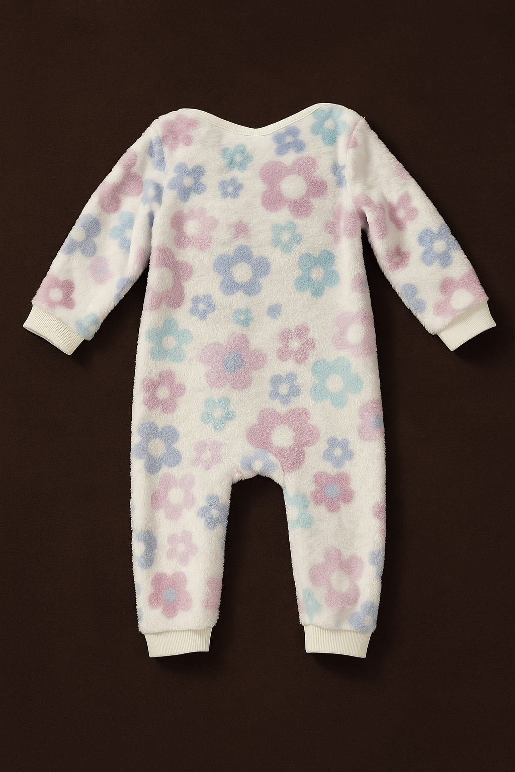 Pastel Floral Plush Fleece Baby Romper