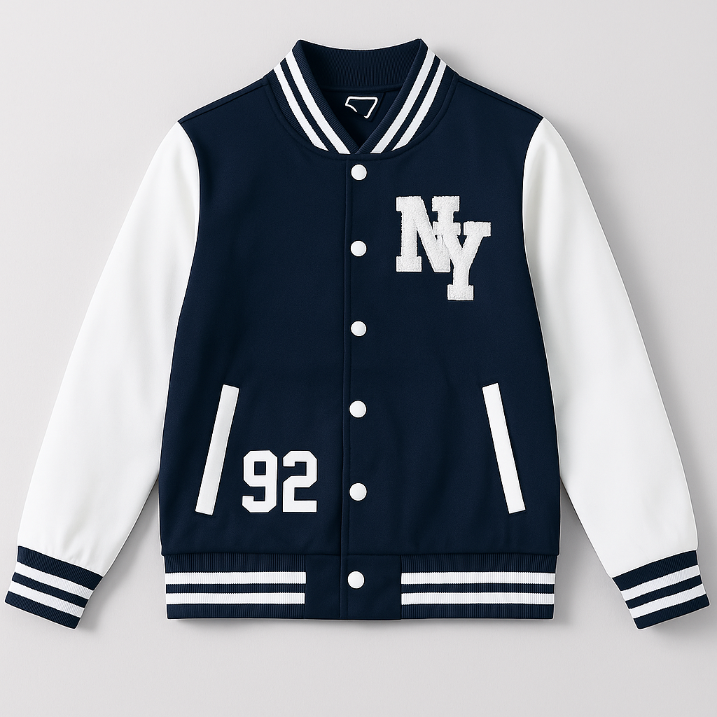 Kids Varsity Letterman Jacket – “NY 92” Design