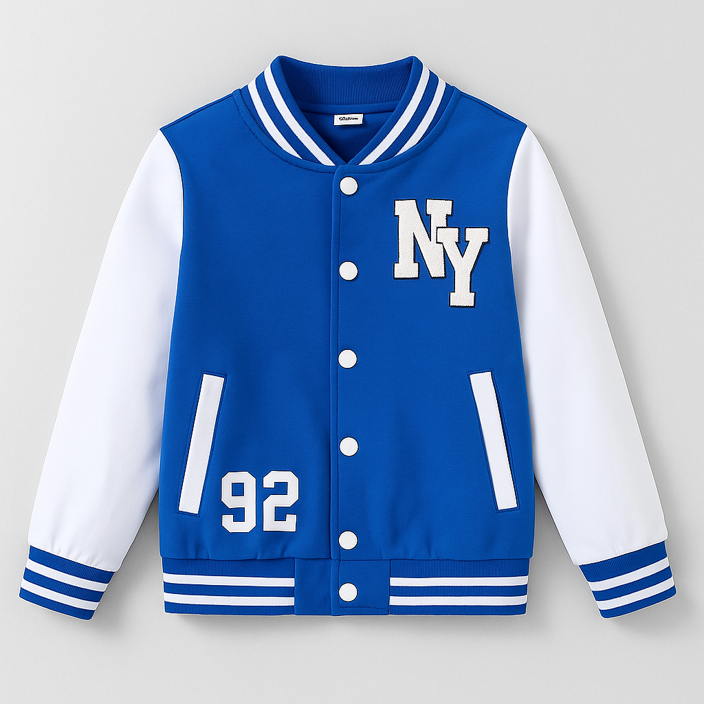 Kids Varsity Letterman Jacket – “NY 92” Design
