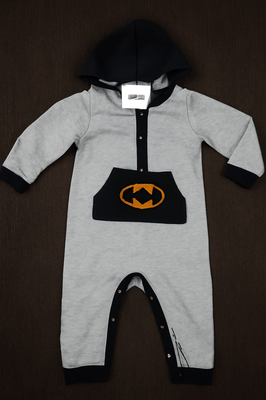 Batman Baby Onesie Romper with Hood and Snap Closure
