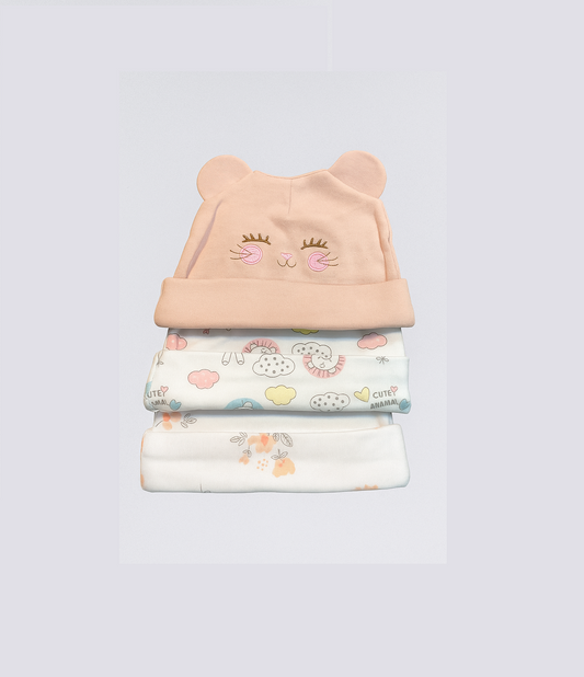 Cotton printed hat  set of 3