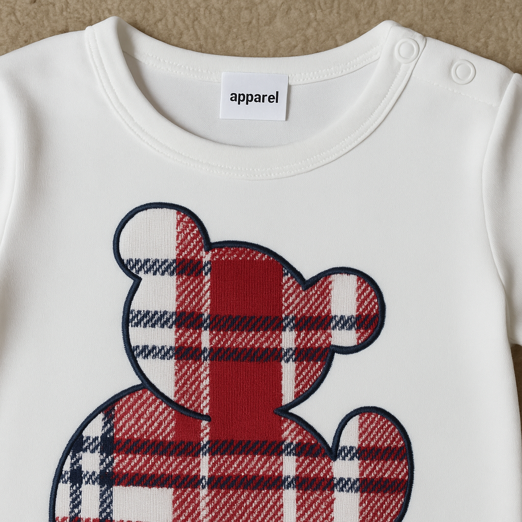 Bear Print Long-sleeve Jumpsuit