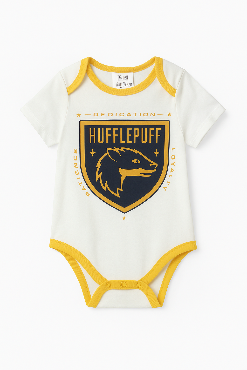 Harry Potter 1pc Baby Boy/girl College Badge Pattern Romper Yellow