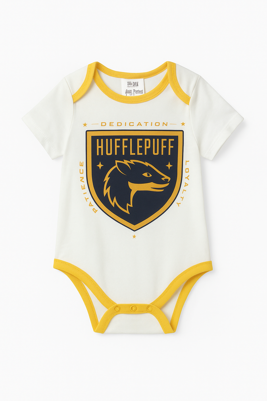 Harry Potter 1pc Baby Boy/girl College Badge Pattern Romper Yellow