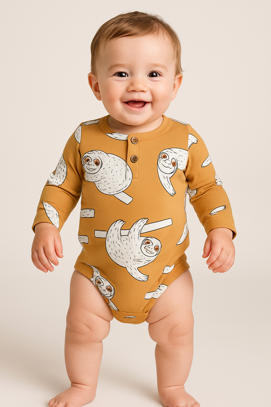 Printed Baby All Over Animal  Long sleeve Romper