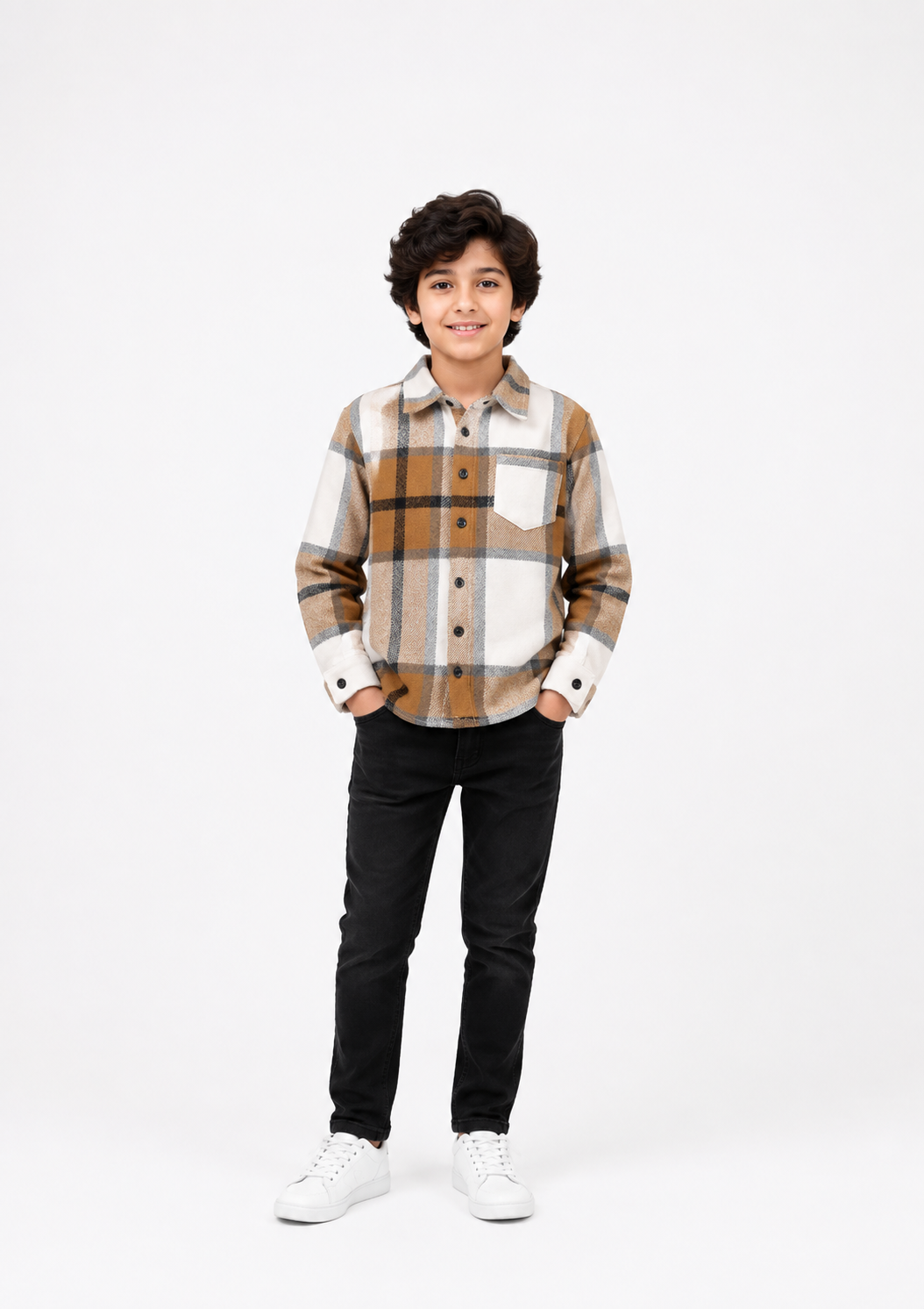 Boy Button Up Plaid Shirt