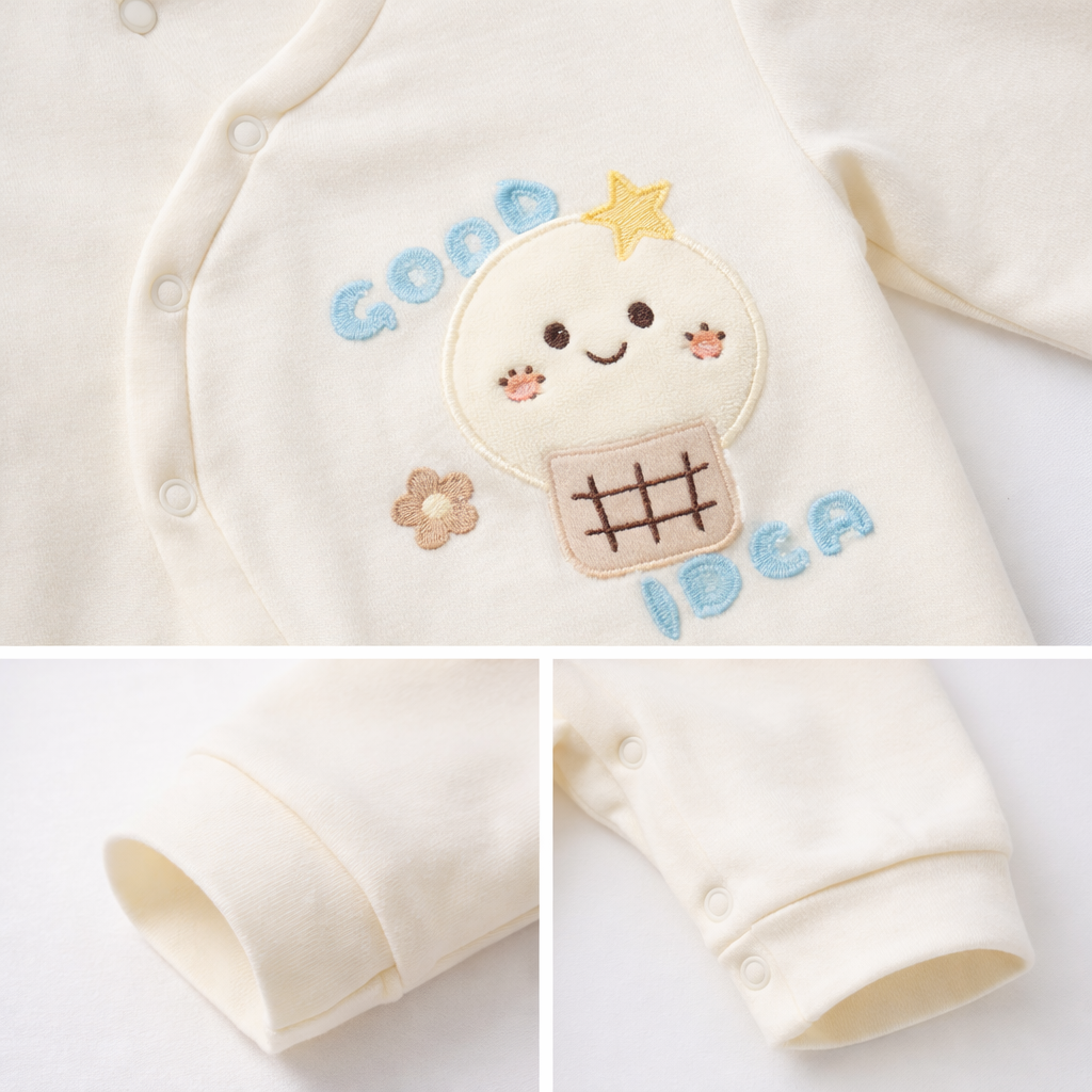 Baby Fleece Soft Romper Smiley Face -H