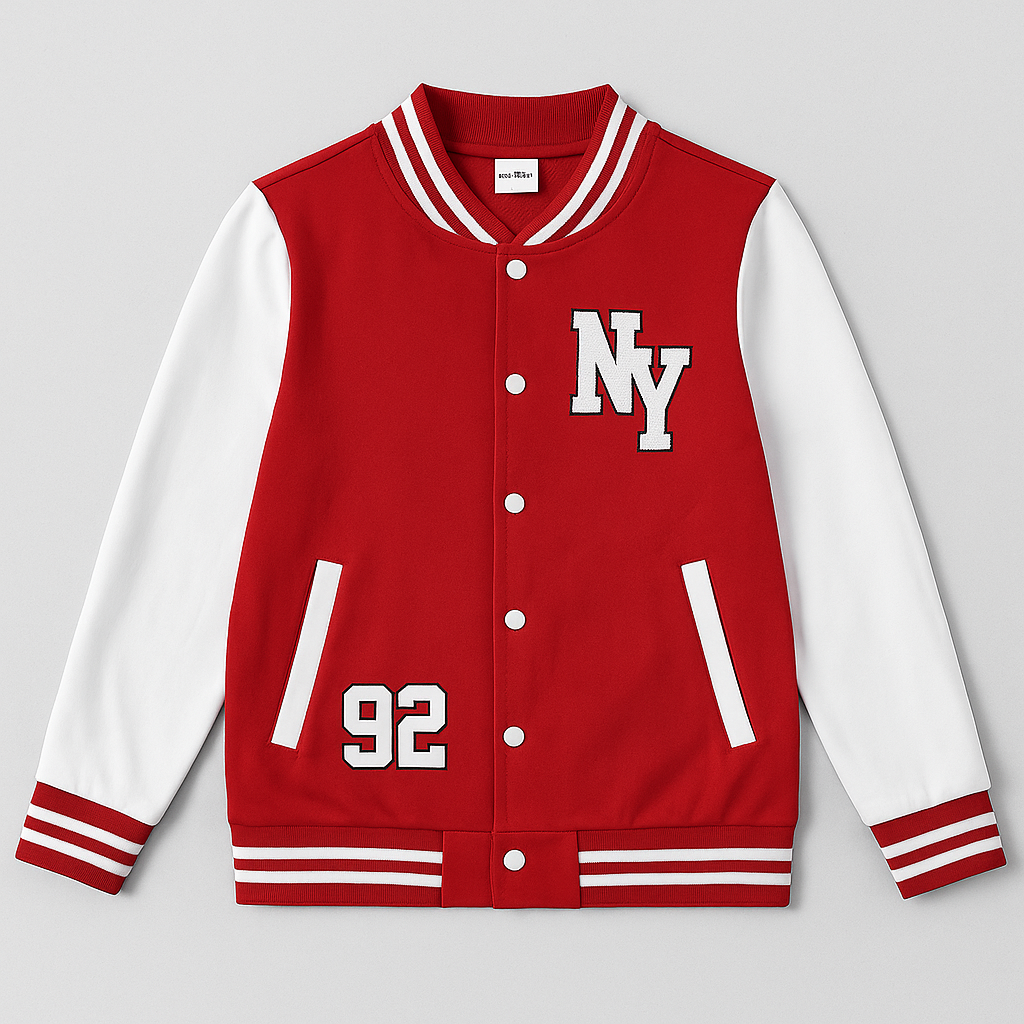 Kids Varsity Letterman Jacket – “NY 92” Design