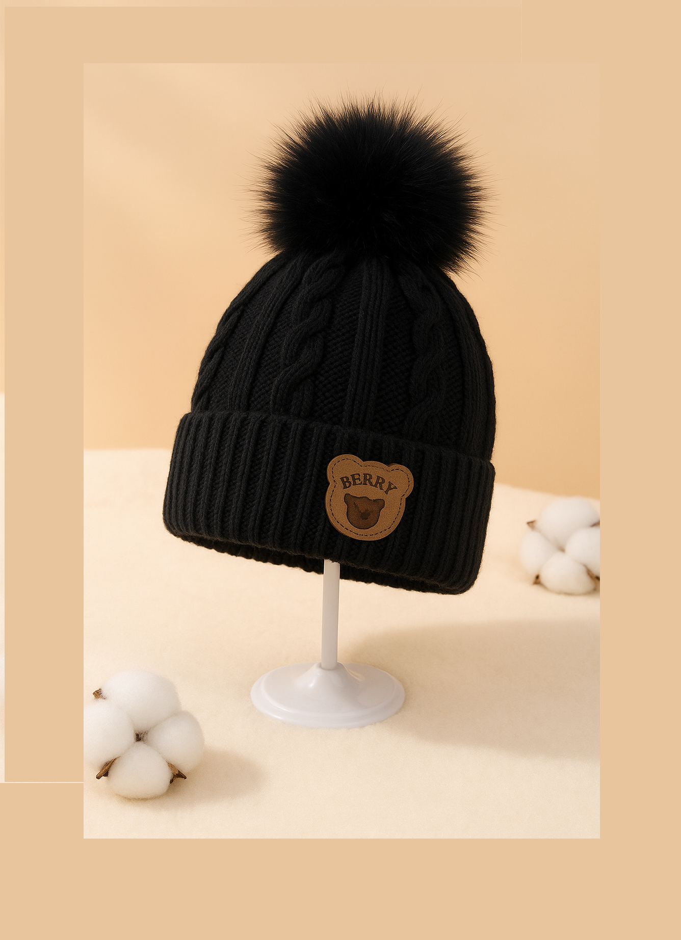 Cozy Winter Knitted Cap with Pom Pom