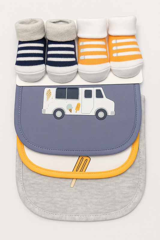 Fancy Bibs & Socks Set Ice cream