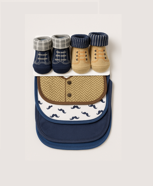 Fancy Bibs & Socks Set Gentelman