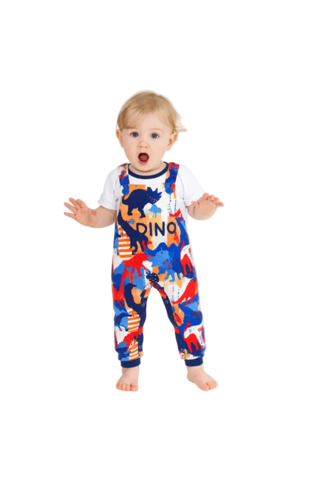 Animal Graphic and dino Print Sleeveless Overalls Jumpsuit