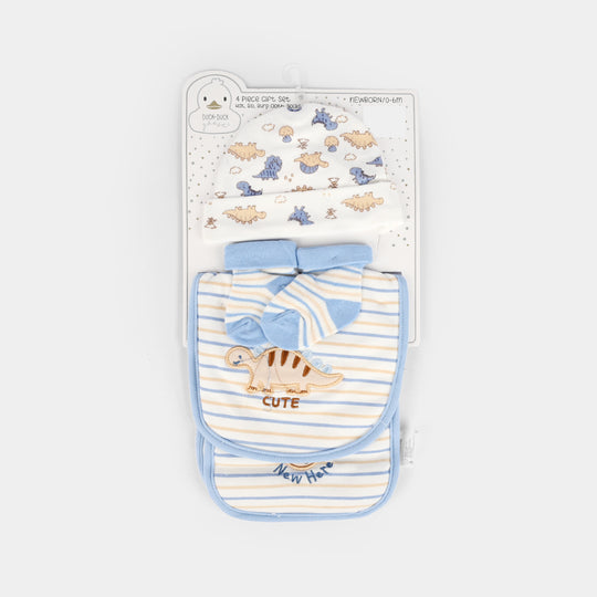 Baby Socks & Cap Bib Set Dino 4Pc Stylish