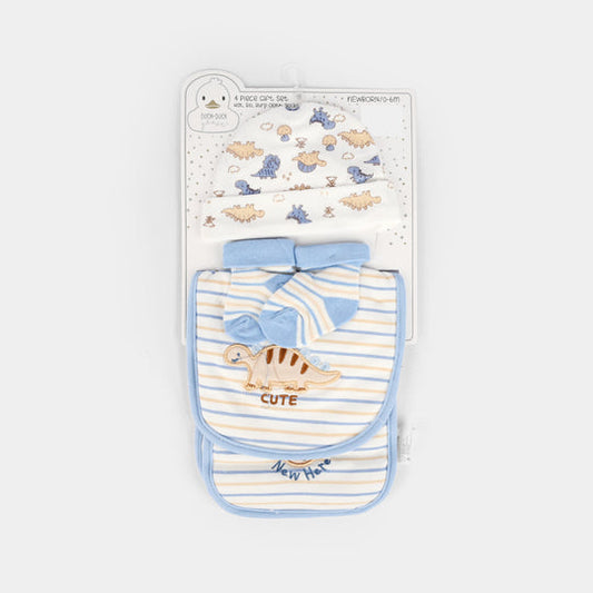 Baby Socks & Cap Bib Set Dino 4Pc Stylish
