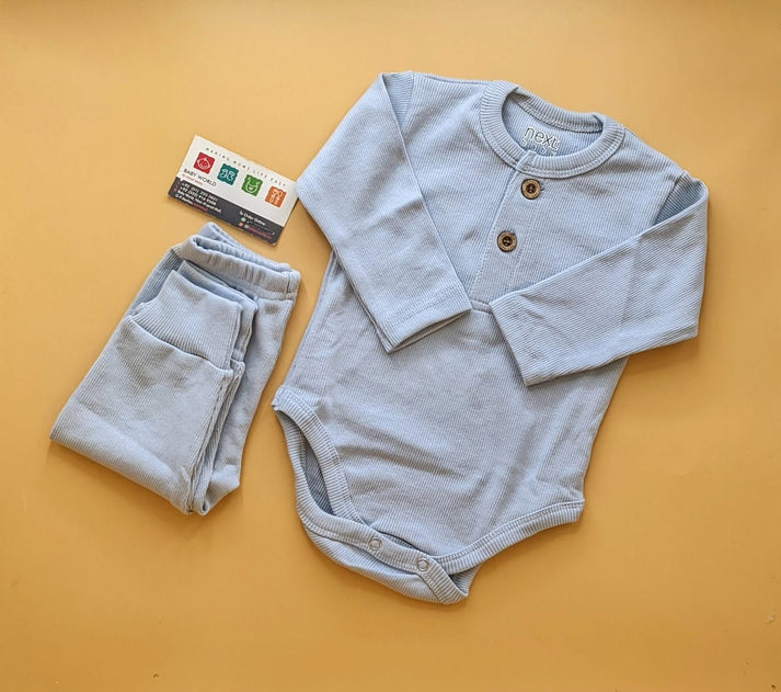 Premium Quality 2 Piece Ribbed (Long Sleeve Bodysuit & Pant) - Winter -S