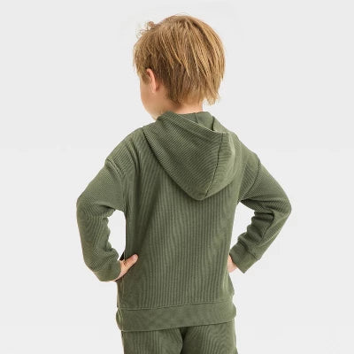 Winter Rib Knit Hooded Pullover