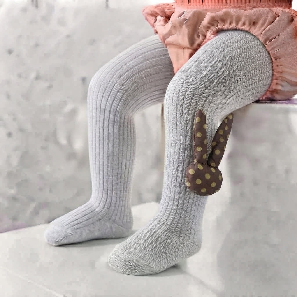Soft baby leggings with rabbit