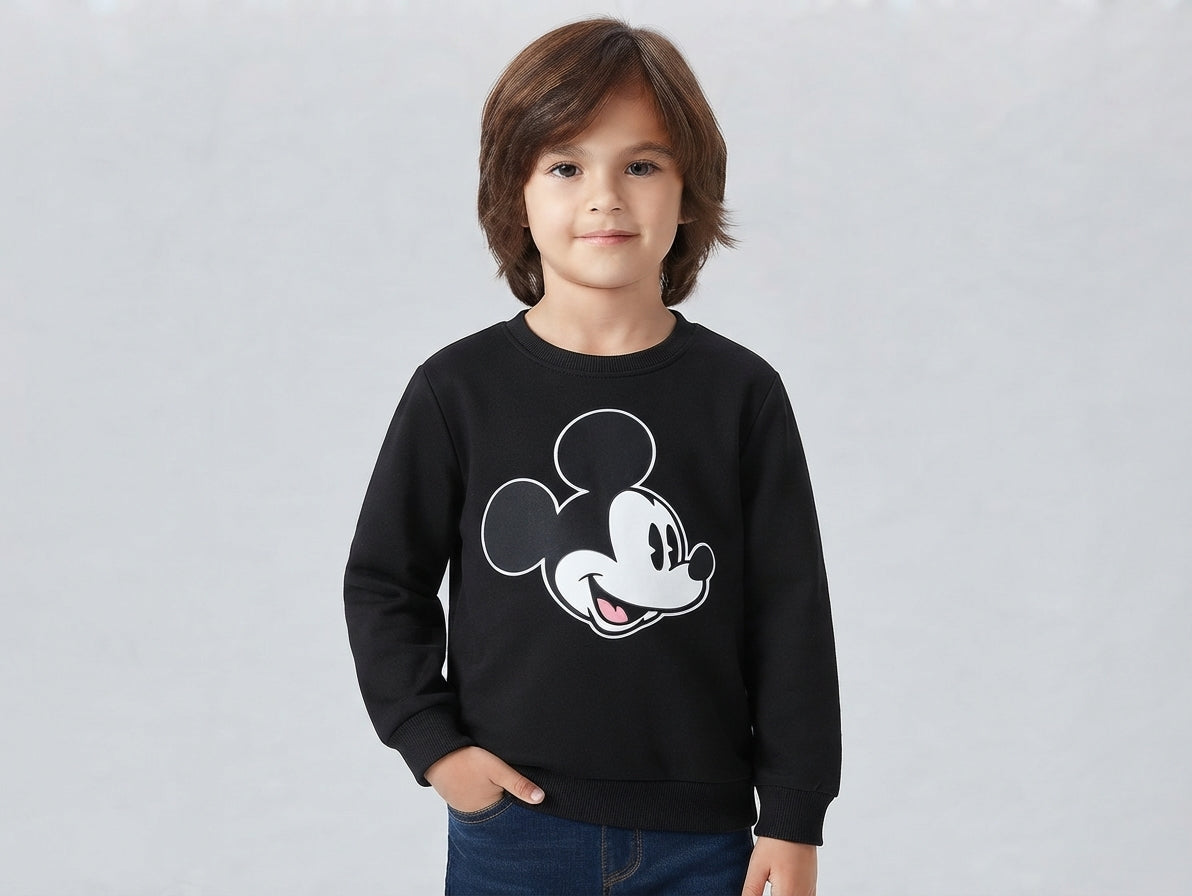 Boys Black Crewneck Sweatshirt