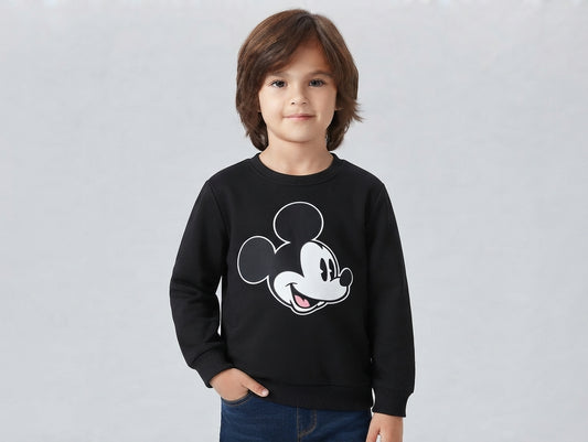 Boys Black Crewneck Sweatshirt