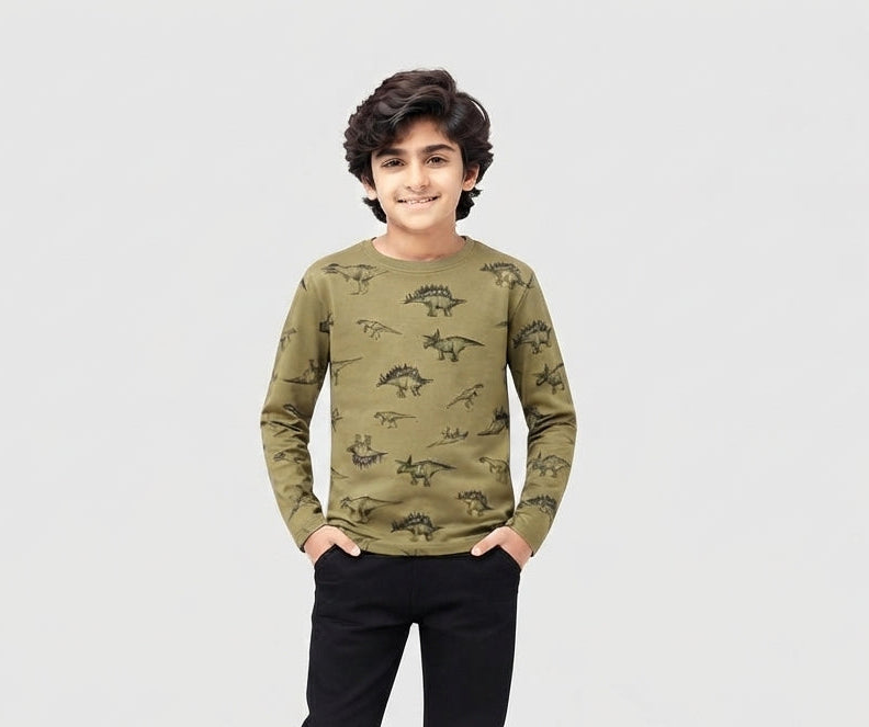 Boys Long sleeve  with dinosaur T-shirt