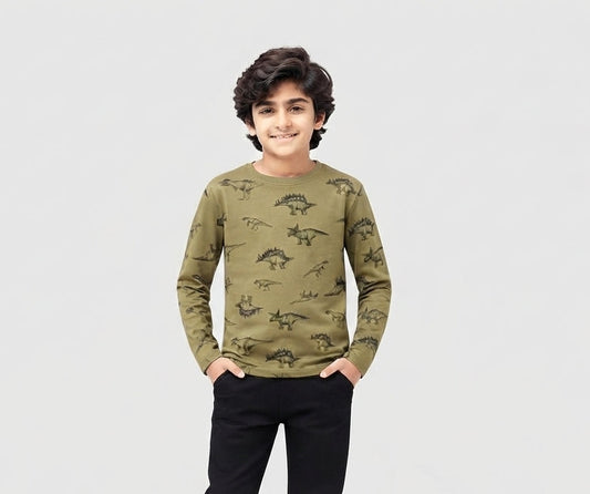 Boys Long sleeve  with dinosaur T-shirt