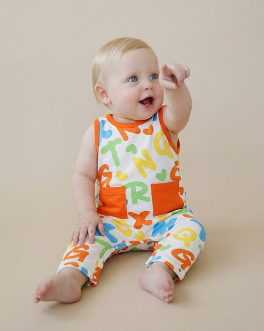 Baby  Cotton pocket sleeveless Jumpsuit