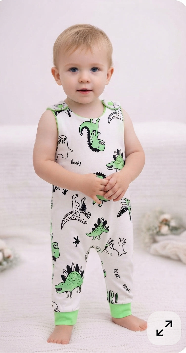 Baby  sleeveless Dino Jumpsuit
