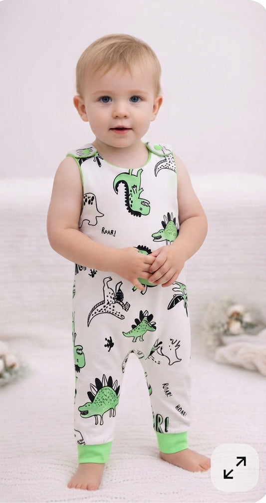 Baby  sleeveless Dino Jumpsuit