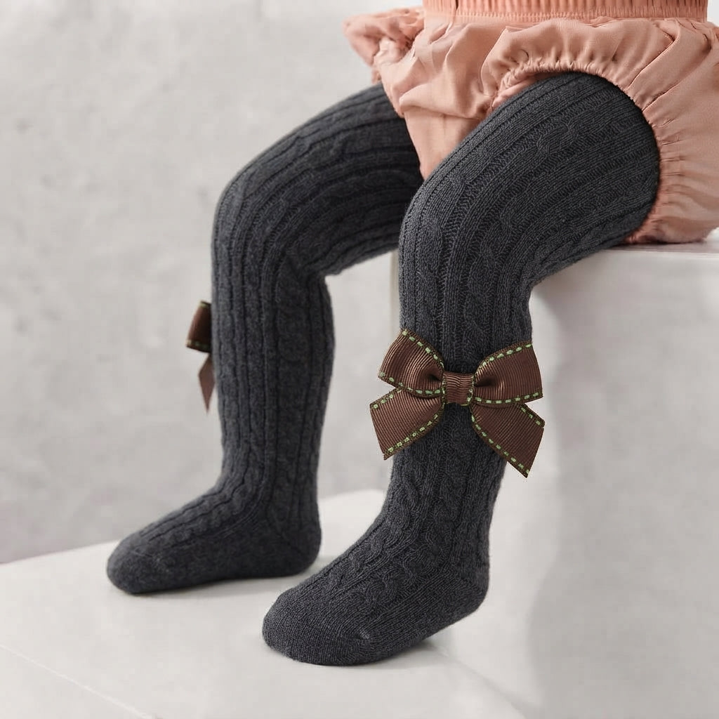 Soft baby leggings with Ribbon Bow