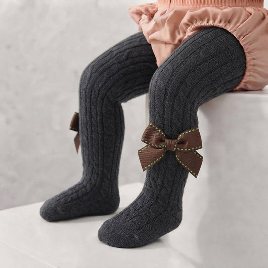 Soft baby leggings with Ribbon Bow
