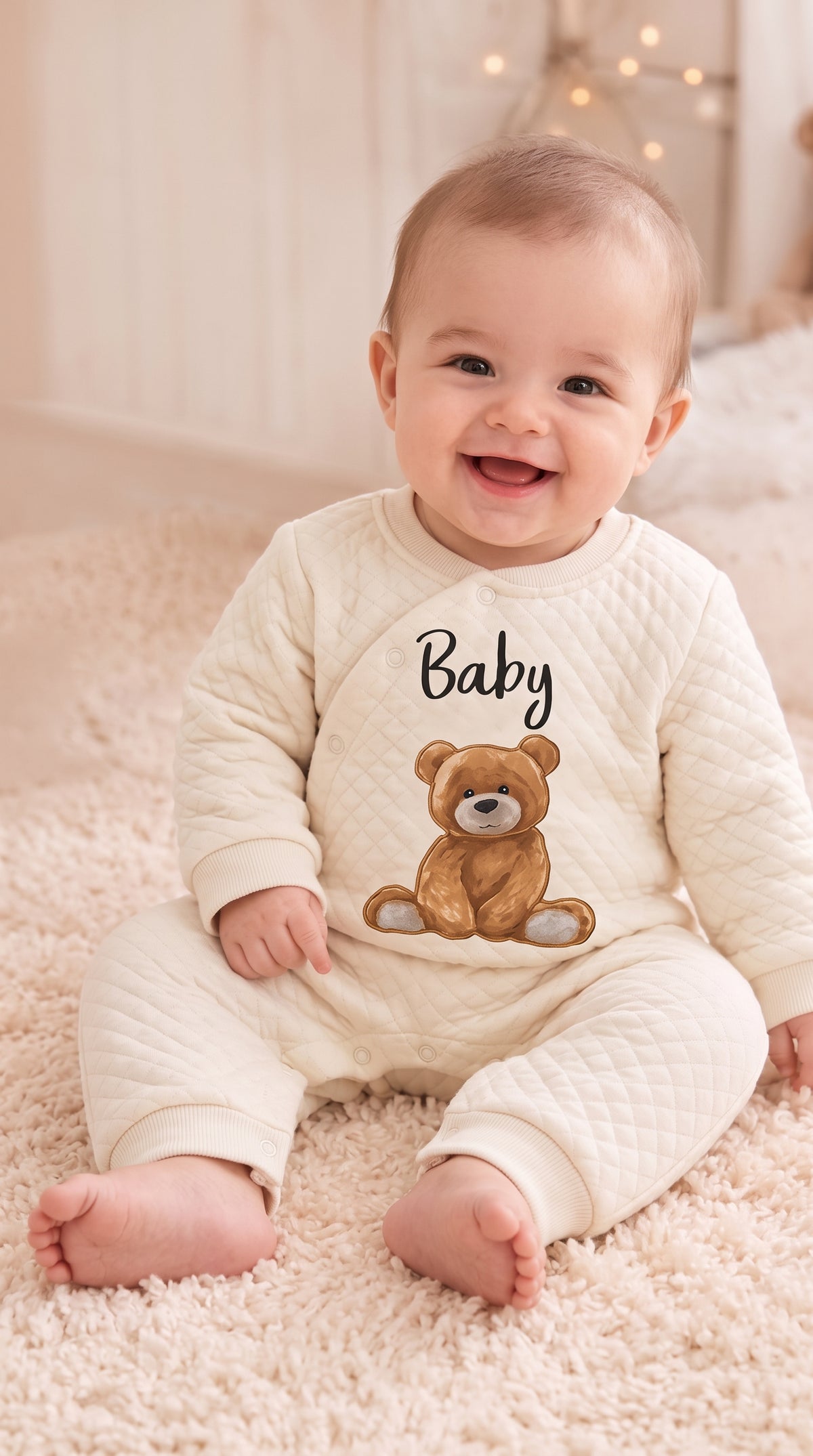 Bear Print Long Full Romper
