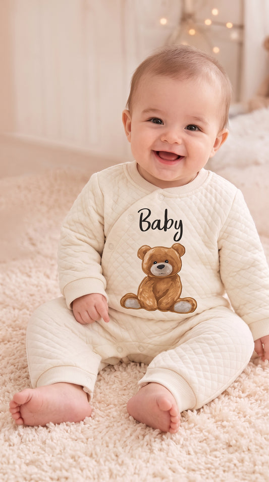 Bear Print Long Full Romper