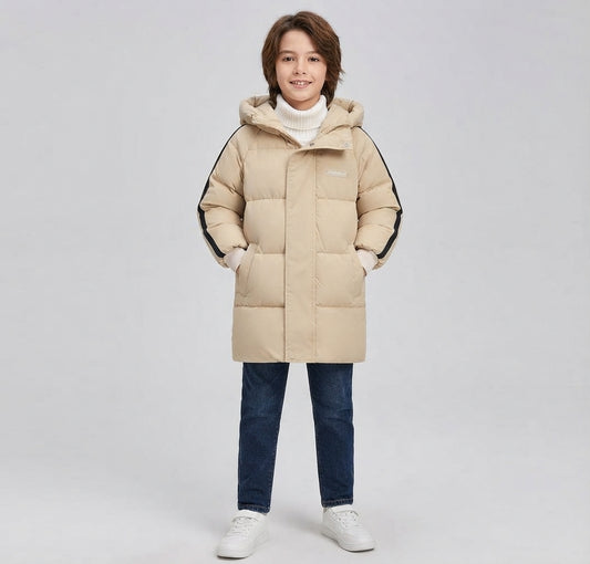 Boy Long Down Jacket Autumn Winter Beig