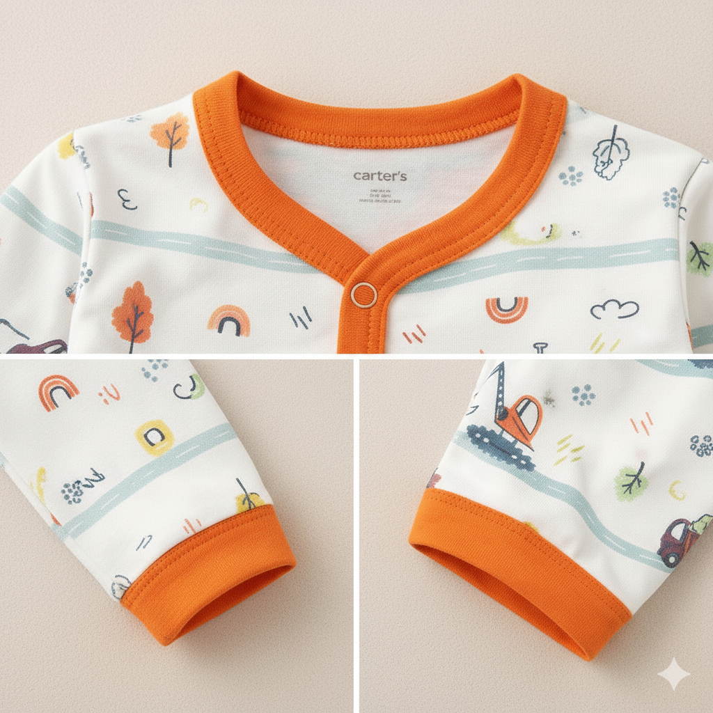 Kids Fleece 2Piece Vehicle Orange Suit  -S