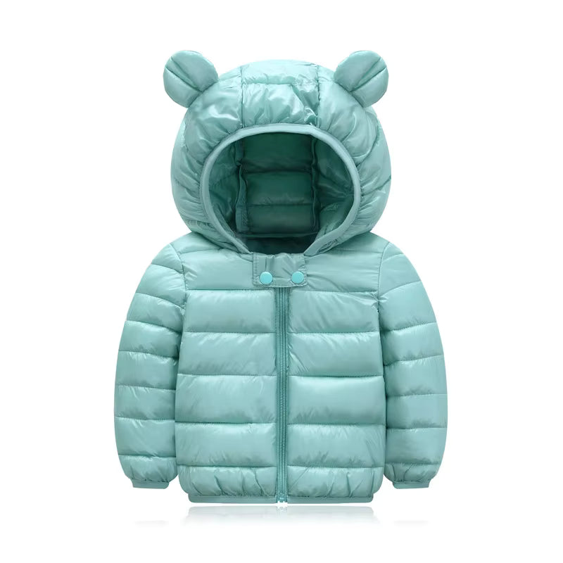 Cute Baby Girls Jackets Kids Boys Down Coats With Ear Hoodie Spring Girl Clothes Infant Children's Clothing for Boys Coat