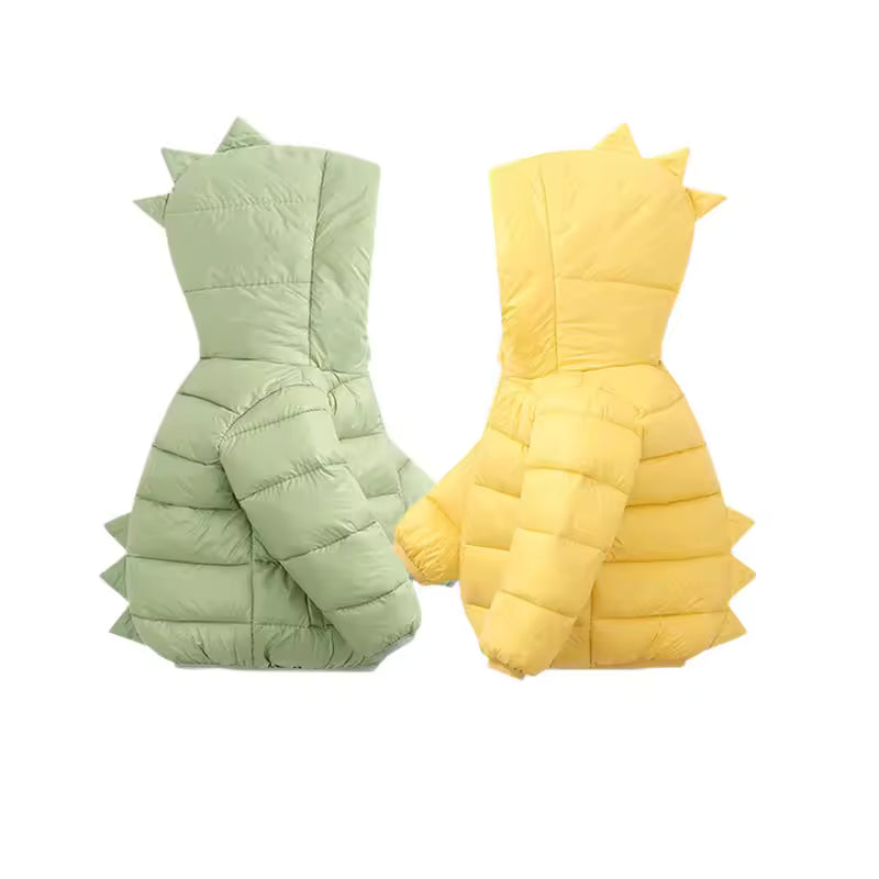 Winter Baby Jacket Fashion 3D Dinosaur Outerwear Hooded Zipper