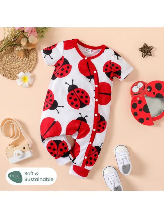Ladybird half sleeve romper