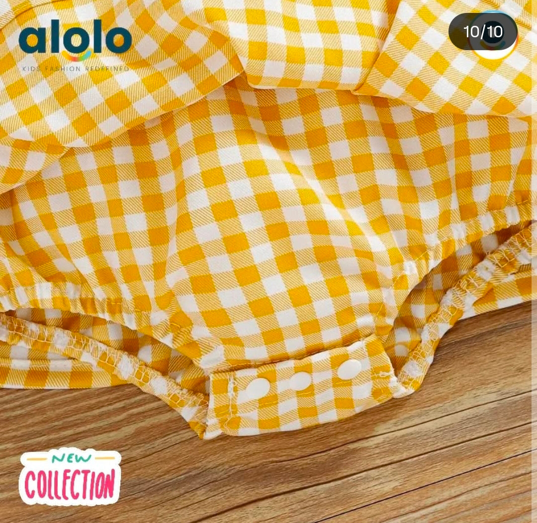 Baby Cotton Solid & Floral-print Spliced Lace Flutter-sleeve Romper with Headband Set