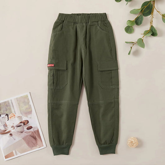 Cargo Pants with Pocket Cotton Solid Sweatpants