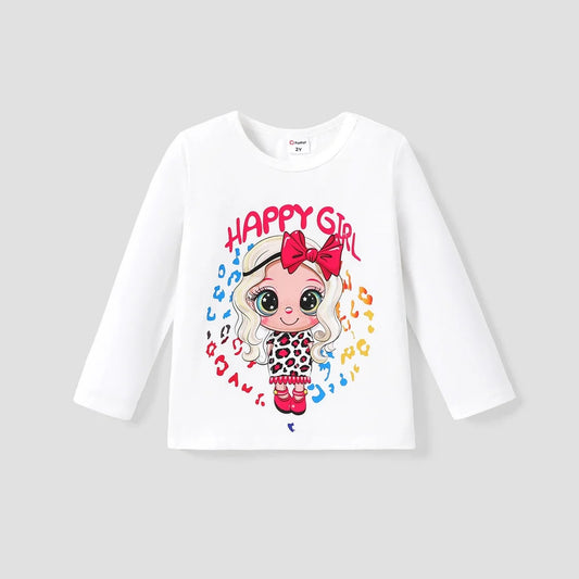Toddler Happy Girl Sweet Character Tee/Top