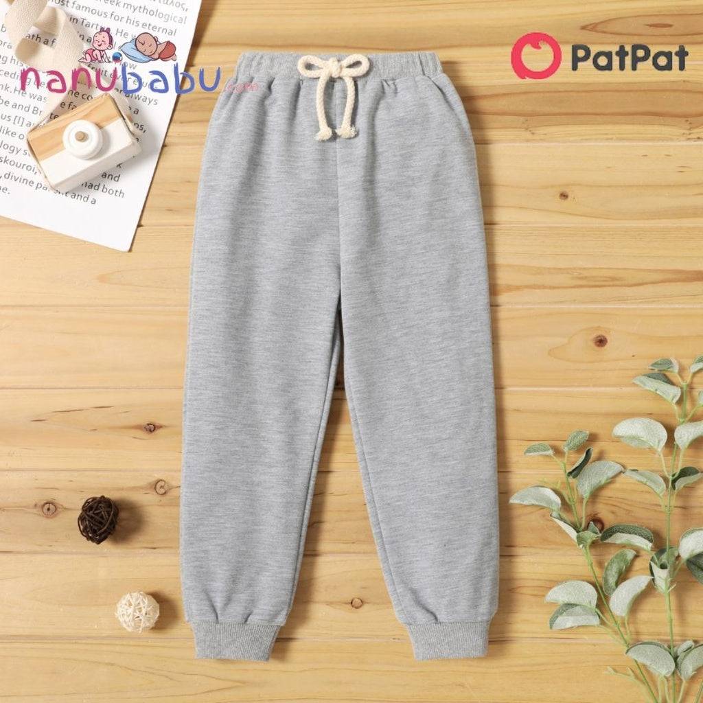 Toddler Boy Solid Color Casual Joggers Pants Sporty Sweatpants