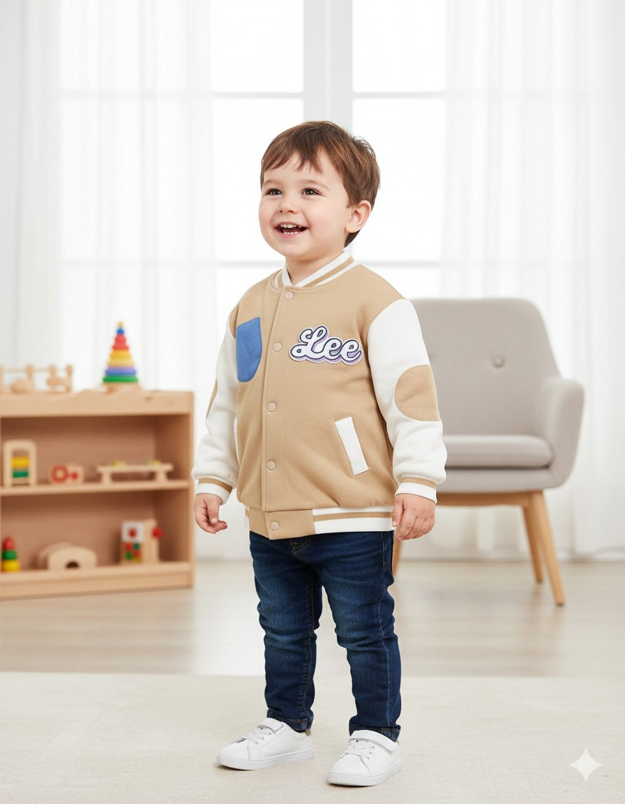 Children's Fleece-Lined Cartoon Jacket Style Coat For Boys -S