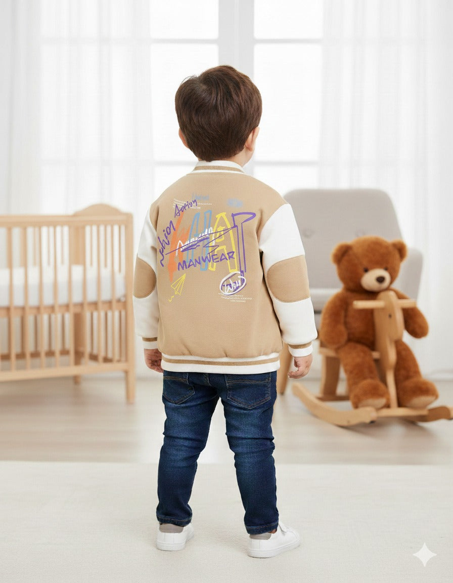 Children's Fleece-Lined Cartoon Jacket Style Coat For Boys -S