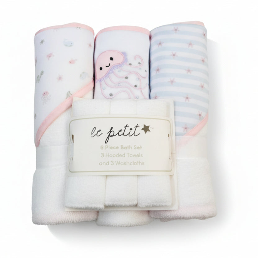 Le petit:  Girl's 6 Piece bath set "Sea World"(042Lh)